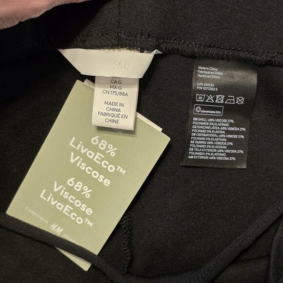 H&M Conscious Choice Flare Leg Dress Pants Womens Large Black Capsule Minimalist - Picture 3 of 8